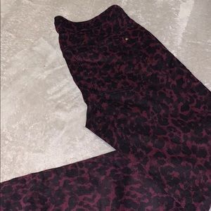 Burgundy cheetah pants